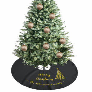 Minimalistisch Goud Zwart Vrolijk Kerstfeest Kerstboom Rok