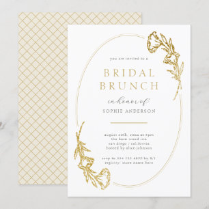 Minimalistisch goudbraal Vrijgezellenfeest Brunch Kaart