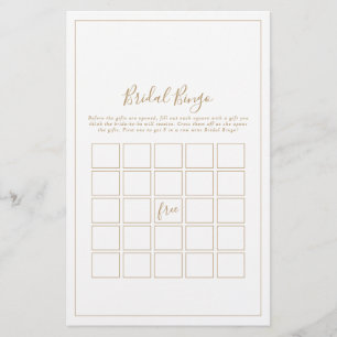 Minimalistisch goudbridal Bingo Game Flyer