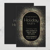 Minimalistisch gouden confetti zakelijk kerstfeest kaart (Voorkant / Achterkant)