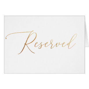Minimalistisch gouden script bruiloft gereserveerd