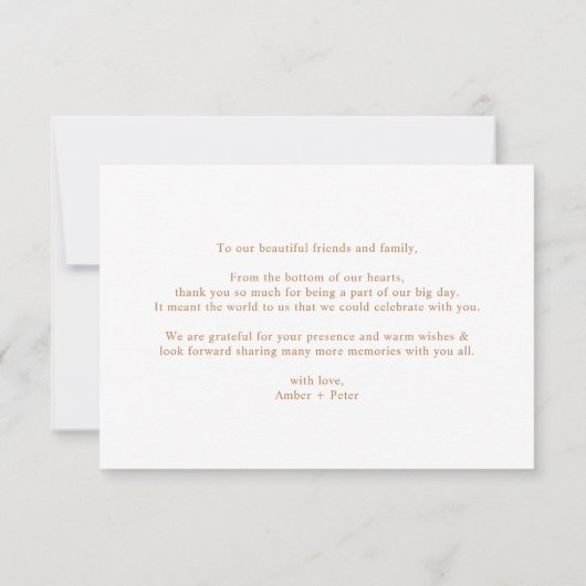 Minimalistisch gouden script dank u kaarten (Achterkant)