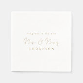 Minimalistisch gouden script feliciteert Mr. Mrs W Servet (Voorkant)