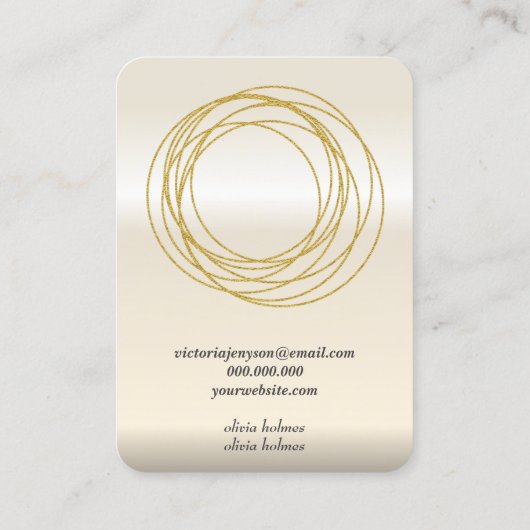 Minimalistisch gouden sieraden visitekaartje (Achterkant)