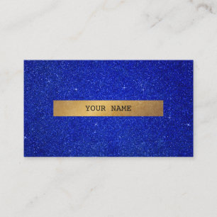 Minimalistisch goudglitter kobalt blauw vip visitekaartje