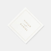 Minimalistisch goudhuwelijk servet (Hoek)