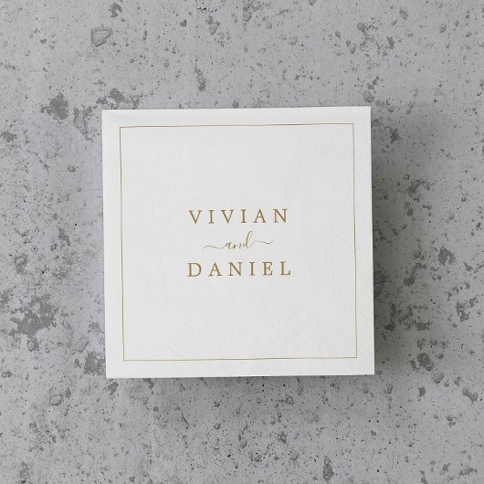 Minimalistisch goudhuwelijk servet