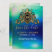 Minimalistisch goudmonogram kaart (Voorkant / Achterkant)