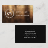 Minimalistisch goudmonogram logo visitekaartje (Voorkant / Achterkant)