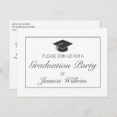 Minimalistisch Graduation Party Uitnodiging Briefk (Voorkant / Achterkant)