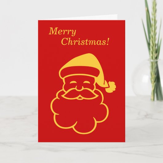 minimalistisch grafisch design goud santa voor ker feestdagen kaart (Voorkant)