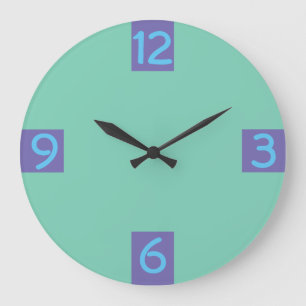 Minimalistisch grafisch kwartaalcijfer op elke kle grote klok