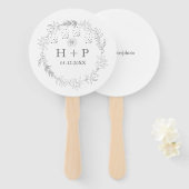 Minimalistisch grafisch monogram - bruiloftsend co handwaaier (Voorkant en achterkant)