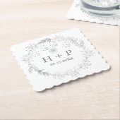 Minimalistisch grafisch monogram - bruiloftsend co kartonnen onderzetters (Gebogen)