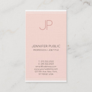 Minimalistisch grafisch monogram Trendy Blush Pink Visitekaartje