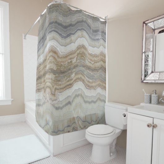 minimalistisch graniet bruine marmer uit scandinav douchegordijn (In situ)