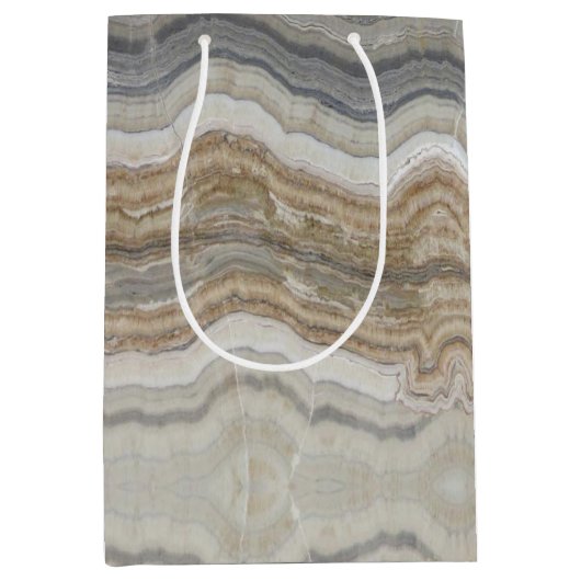 minimalistisch graniet bruine marmer uit scandinav medium cadeauzakje (Voorkant)