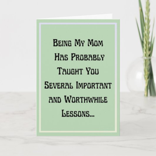 minimalistisch grappig Moederdag gezegde Retro oud Kaart (Voorkant)