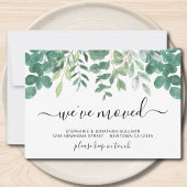 Minimalistisch Greenery We hebben ons verplaatst Aankondiging