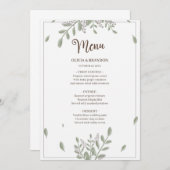 Minimalistisch Griekenland met Waterverf Floral We Menu (Voorkant / Achterkant)