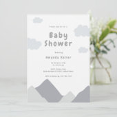 Minimalistisch grijs Baby shower Kaart (Staand voorkant)