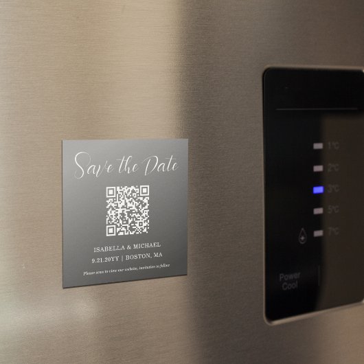 Minimalistisch grijs | De datum opslaan | QR-code