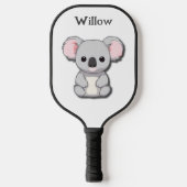 Minimalistisch grijs en roze Koala Beer Monogram Pickleball Paddle (Voorkant)
