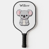 Minimalistisch grijs en roze Koala Beer Monogram Pickleball Paddle (Achterkant)