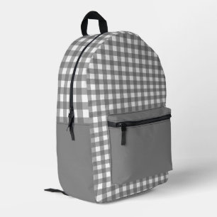 Minimalistisch grijs en wit geruite patroon bedrukte rugzak
