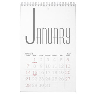 Minimalistisch grijs en wit kalender