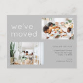 Minimalistisch grijs fotobewegend aankondigingskaart (Voorkant)