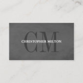 Minimalistisch grijs gebold monogram QR-code consu Visitekaartje (Voorkant)