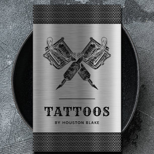  minimalistisch grijs monochroom Tattoo artiest Visitekaartje