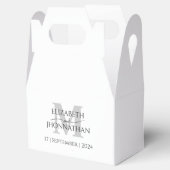 Minimalistisch Grijs Monogram Naam en Datum Bruilo Bedankdoosjes (Geopend)