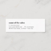 Minimalistisch Grijs Wit Schaar Haar Stylist Mini Visitekaartje (Achterkant)