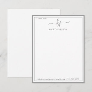 Minimalistisch grijs wit van het bureau van de Not Bedankkaart