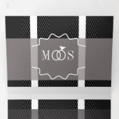 Minimalistisch Grijze Ring Logo bruiloft Drieluik Uitnodiging (Binnenzijde eerst)