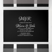 Minimalistisch Grijze Ring Logo bruiloft Drieluik Uitnodiging (Binnenkant midden)