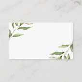 Minimalistisch groen blad bruiloft QR-code RSVP Informatiekaartje (Achterkant)
