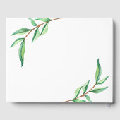 Minimalistisch groen blad op wit | Bruiloft Gastenboek (Achterkant)