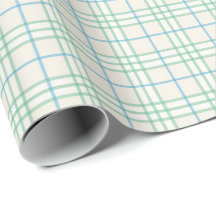 Minimalistisch groen & blauw rasterpatroon Inpakpa