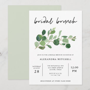 minimalistisch groen   bruidbrunch kaart