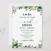 Minimalistisch groen Elegante bruiloft Kaart (Voorkant)