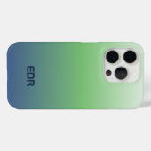 Minimalistisch groen en blauw gradiëntmonogram Case-Mate iPhone case (Achterkant (horizontaal))