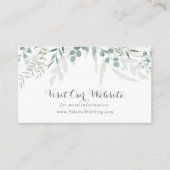 Minimalistisch groen eucalyptus bruiloft website informatiekaartje (Voorkant)