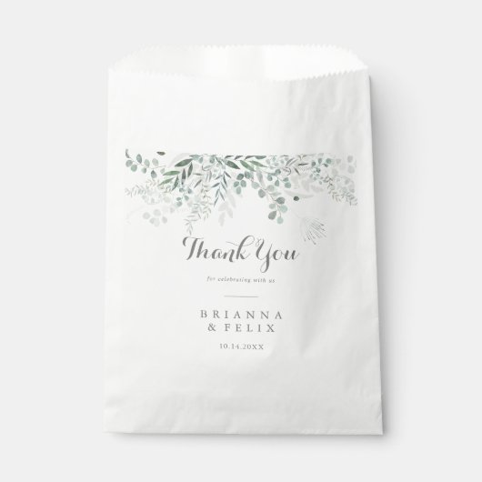Minimalistisch groen eucalyptus dank u bruiloft bedankzakje (Voorkant)