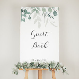 Minimalistisch groen Eucalyptus Gastenboek teken Poster