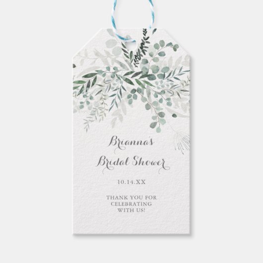 Minimalistisch groen Eucalyptus Vrijgezellenfeest Cadeaulabel (Voorkant)