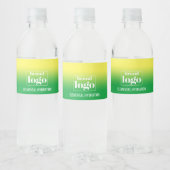 Minimalistisch groen geel verloop element logo waterfles etiket (Flessen)