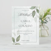 Minimalistisch groen huwelijk kaart (Staand voorkant)